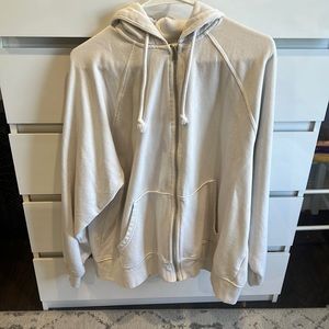H&M white zip up hoodie